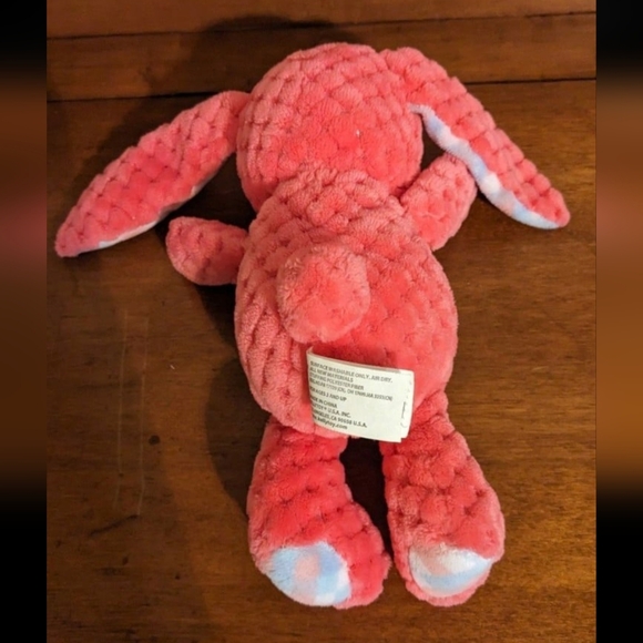 Kellytoy Hot Pink Rabbit Bunny Quilted Textured Plush Stuffed Animal Easter - Picture 5 of 6